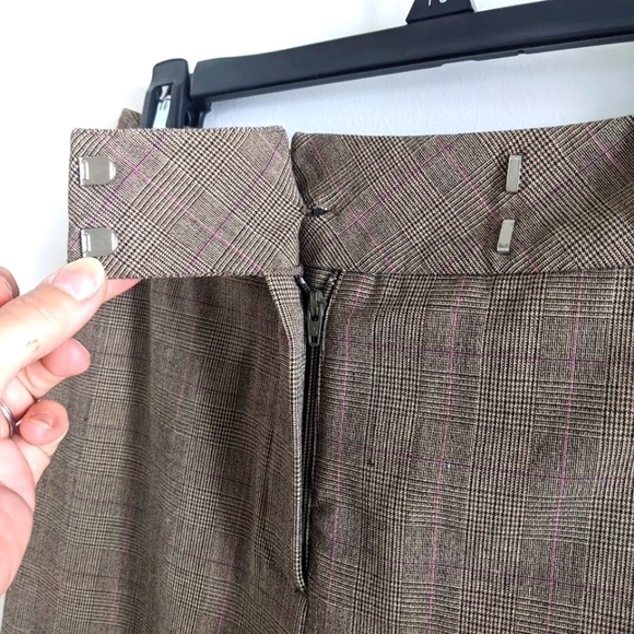 WORTHINGTON Tan Plaid Audrey fit Petite Stretch Trousers 6 NWT - Picture 4 of 11